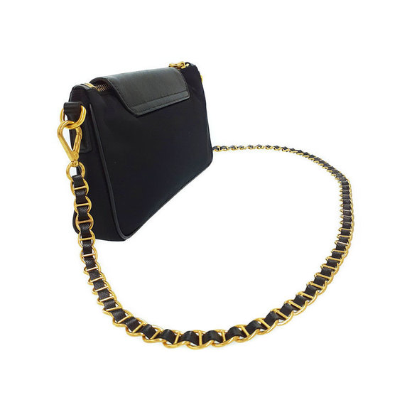 Prada Nylon Chain Mini Shoulder Bag Black - Picture 2 of 9